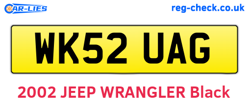 WK52UAG are the vehicle registration plates.