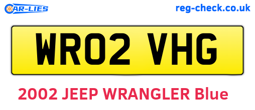 WR02VHG are the vehicle registration plates.