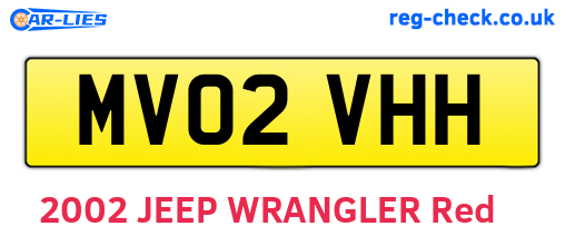MV02VHH are the vehicle registration plates.