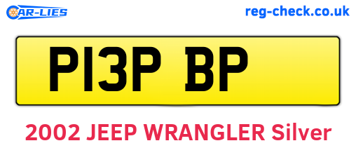 P13PBP are the vehicle registration plates.