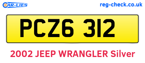 PCZ6312 are the vehicle registration plates.