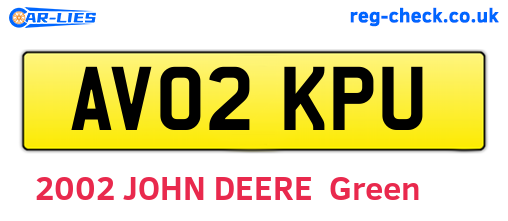 AV02KPU are the vehicle registration plates.