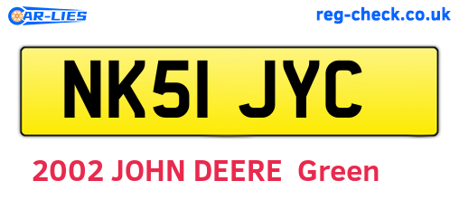 NK51JYC are the vehicle registration plates.