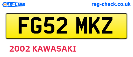 FG52MKZ are the vehicle registration plates.