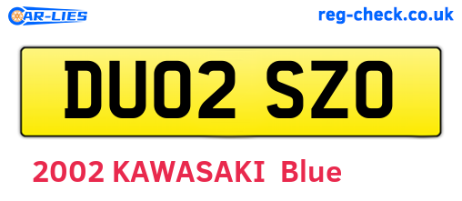 DU02SZO are the vehicle registration plates.