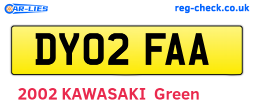 DY02FAA are the vehicle registration plates.