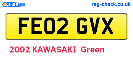 FE02GVX are the vehicle registration plates.