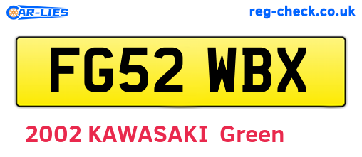FG52WBX are the vehicle registration plates.