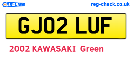 GJ02LUF are the vehicle registration plates.