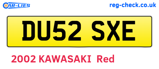 DU52SXE are the vehicle registration plates.