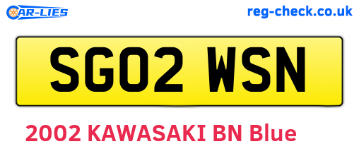 SG02WSN are the vehicle registration plates.