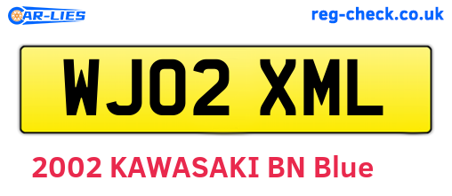WJ02XML are the vehicle registration plates.