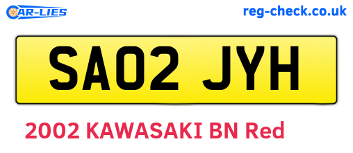 SA02JYH are the vehicle registration plates.