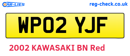 WP02YJF are the vehicle registration plates.
