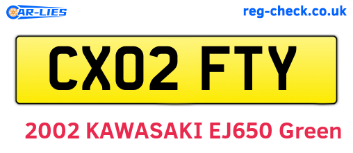 CX02FTY are the vehicle registration plates.