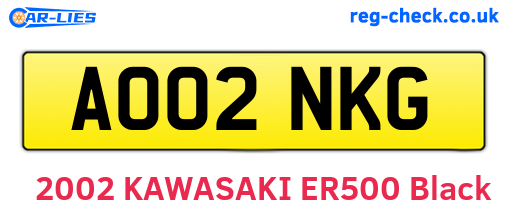 AO02NKG are the vehicle registration plates.