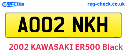 AO02NKH are the vehicle registration plates.