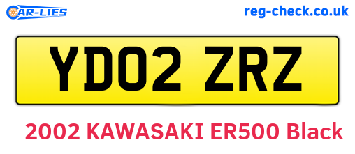 YD02ZRZ are the vehicle registration plates.