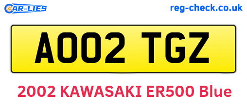 AO02TGZ are the vehicle registration plates.