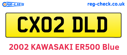 CX02DLD are the vehicle registration plates.