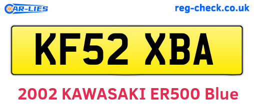 KF52XBA are the vehicle registration plates.