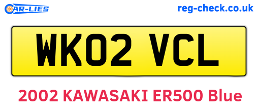 WK02VCL are the vehicle registration plates.