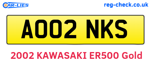 AO02NKS are the vehicle registration plates.