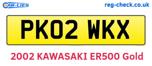 PK02WKX are the vehicle registration plates.