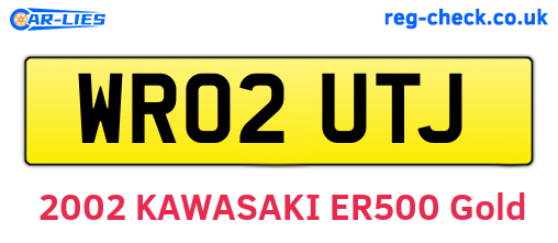 WR02UTJ are the vehicle registration plates.