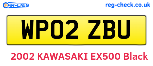 WP02ZBU are the vehicle registration plates.