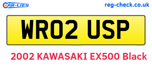 WR02USP are the vehicle registration plates.