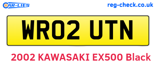 WR02UTN are the vehicle registration plates.