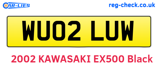 WU02LUW are the vehicle registration plates.