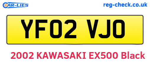 YF02VJO are the vehicle registration plates.