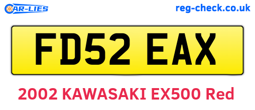 FD52EAX are the vehicle registration plates.