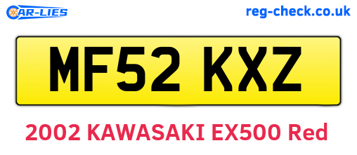 MF52KXZ are the vehicle registration plates.
