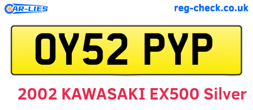 OY52PYP are the vehicle registration plates.