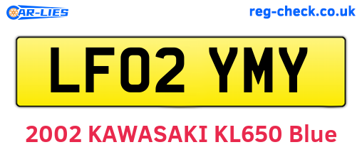 LF02YMY are the vehicle registration plates.
