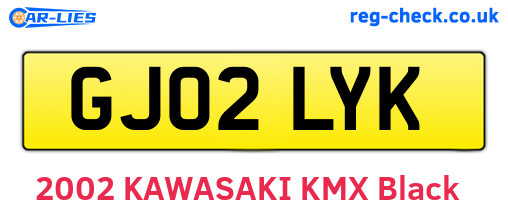 GJ02LYK are the vehicle registration plates.