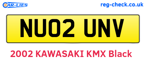 NU02UNV are the vehicle registration plates.