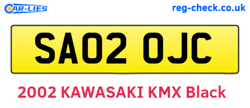 SA02OJC are the vehicle registration plates.