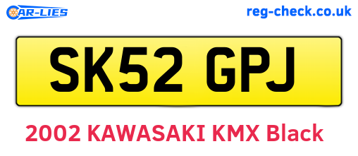 SK52GPJ are the vehicle registration plates.