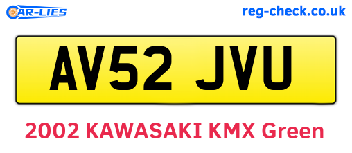 AV52JVU are the vehicle registration plates.
