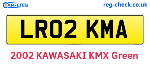 LR02KMA are the vehicle registration plates.