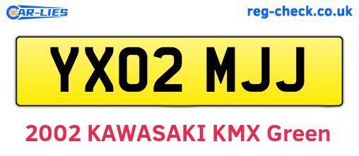 YX02MJJ are the vehicle registration plates.