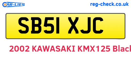 SB51XJC are the vehicle registration plates.