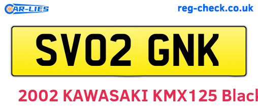 SV02GNK are the vehicle registration plates.