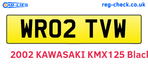 WR02TVW are the vehicle registration plates.