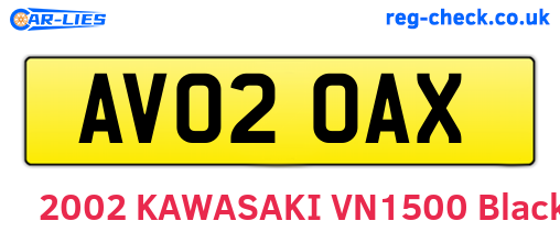 AV02OAX are the vehicle registration plates.