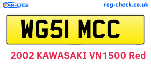 WG51MCC are the vehicle registration plates.